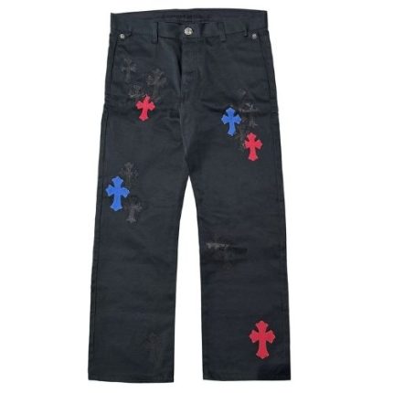 Chrome Hearts Three Colors Leather Cross Patch Chino Pants